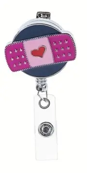 ID Badge reel clip on - By Ganz Bandaid with Heart ER63895