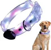 Rukjmqi Led Dog Collar - Rechargeable Led Dog Light up Necklace with 3 Modes,Luminous Safety Collar for Small, Medium, Large Pet Breeds
