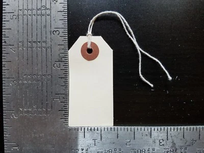 1000 MANILA INVENTORY SHIPPING HANG TAGS SIZE #1 WITH STRING 2 3/4"x 1 3/8"