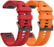 [VEVEL] For Forerunner 935 Watch Band Silicone Watch Strap Replacement for Fenix 5/Fenix 5 Plus/Fenix 6/Fenix 6 Pro/Forerunner 935/945/Approach S60/Quatix 5