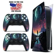 PS5 Disc Version Console & Controller Vinyl Skin Decal Wrap - Outer Space Planet