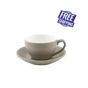 6x Cappuccino Cup & Saucer Set Stone Grey 200mL Bevande Tea Coffee Cups