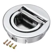 Flush Pull Ring Handle 40x10mm Drawer Pull, Silver Tone