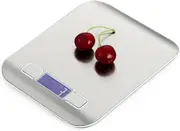 Digital Food Scale, Kitchen Scale 11 lb 5 kg Stainless Steel Waterproof Silver