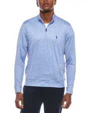 TailorByrd Diamond Floret Printed Performance 1/4-Zip Pullover