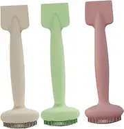 LIFKOME 3Pcs Dual Use Silicone Facial Mask Brush Applicator for Even Application of Mud Masks and Creams Includes Matcha Milk Tea and Colors