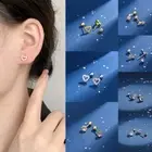 1pair Studs Earrings Crystal Ear Stud Stainless Steel Helix Earrings G*cg