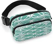 [YTLKGFP] Waist Pack Aqua Pattern Printed Butt Pack Fanny Pack Hip Bum Bag for Workout Traveling Casual Running Hiking Cycling, Aqua Pattern, 7.9 X 5.1 in