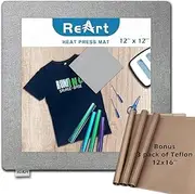 Easy Heat Press Mat 12x12 with Teflon Sheets 12x16 Inch 3 Pack