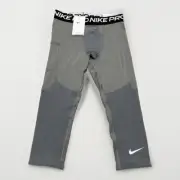 Nike Pro Training Leggings Grey Athletic DM8542-091 Boys Size XL