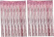 2pcs Tinsel Door Curtain for Birthday Party Fringe Curtain Backdrop Streamer for Photo Props