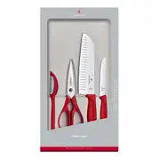 Victorinox 4 Piece Kitchen Classic Knife Set Gift Boxed 4pc - Red