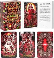 99FOX The Path of Horror Tarot Card Deck and Guidebook for Beginners Readers Creepy Themes Waterproof Cards Classic Pack Intuition Vintage Accessories Plastic Collection Design with Box