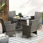 Livsip Outdoor Dining Set Table & Chairs 5PCS Patio Furniture Lounge Setting