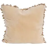 LVD Velvet Tassels Cushion Pillow Sofa/Couch Home Decor 50x50cm Square Sand