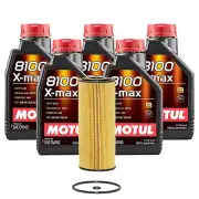 5L Motul 8100 X-MAX 0W40 Wix Filter Motor Oil Change Kit For Volkswagen API SN (for: Volkswagen)