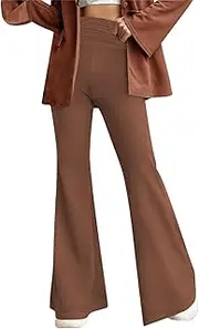[Generic] Women Interview Clothes Set Pockets High Waist Straight Leg Dress Pants Flare Leggings Womens Sweatpants with Pockets