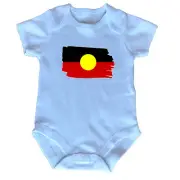 Aboriginal Indigenous Flag Australia - Soft Babygrow Gift Newborn Grow Baby