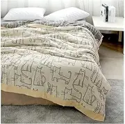 CVBFDB Cotton Muslin Blanket Blankets for Bed Sofa Towel Cover Soft Travel Breathable Blanket(200x230cm)