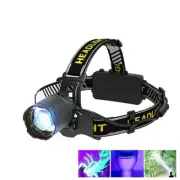 Mini UV LED Headlamp USB Rechargeable Headlight Flashlight Sensor Head Torch