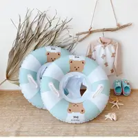 在飛比找PChome24h購物優惠-韓系可愛小熊條紋兒童游泳圈 寶寶玩水水上充氣坐圈