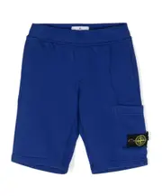 Stone Island Junior Compass-Badge Elasticated Waistband Shorts 8Y,6Y,3Y,14Y,2Y,12Y,10Y cornflower blue