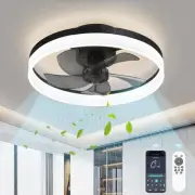 Low Profile Ceiling Fans with Lights,19.7" Flush Mount Ceiling Fan with Remot...