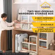 Viviendo Storage Drawers Top Opening Wardrobe Organiser Large Plastic Stackable
