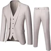 [JEShifangjiusu] Men's Pure Color 3 Pieces 1 Button Clothing Elegant Coat Fitness Dresses Wedding Dresses Tuxedo Suit Pants