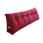 NNEAGS 120cm Rose Red Triangular Wedge Bed Pillow Headboard Backrest Bedside Tat