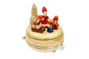 14cm Santa & Train Wooden Music Box (Santa Claus Is Coming To Town)