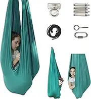 TOPARCHERY Indoor Therapy Swing w/More Special Needs, Cuddle Hammock Ideal for Autism, ADHD, Aspergers and Sensory Integration Snuggle Swing Hammocks (Green)
