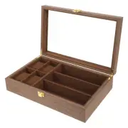 Jewelry Display Case Trinket Glasses Storage Box Rings Travel