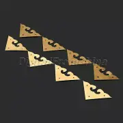 4 x Chinese Furniture Corners Hardware Brass Cabinet Trunk Jewelry Chest Decor