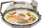 Microwave Cover for Food, Microwave Splatter Cover with Handle and Water Storage Box, 10 Inch Microwave Splatter Guard with Easy Grip Handle, Microwave Plate Cover for Heating (B)