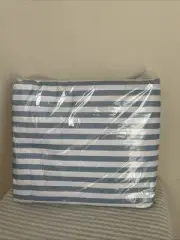 Lightweight Super Soft 14" Pkts Microfiber 4-PC Bed Sheet Set King Blue Stripe