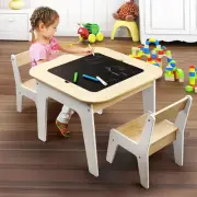 Kidbot Kids Table and Chair Set Childrens Activity Play Centre Wooden Multifu...