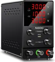 DC Power Supply Variable, 30V 10A Adjustable Regulated Switching Lab Bench Po...