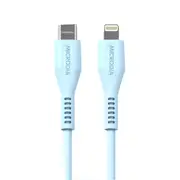 Microdia Fruitywire Silicone PD60W USB-C to 8-Pin Cable Cord 2.6m Baby Blue