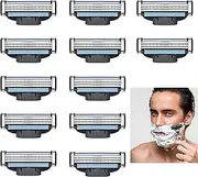Razor Blades for Razors, 12 Replacement Blades for Men's Wet Razor, Blade, Long-Lasting, Skin-Friendly