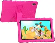 Kids Tablet, 10.1 Inch Android 13 Tablet for Kids, 4GB RAM 32GB ROM 5000mAh Battery, Toddler Tablets with Bluetooth, WiFi, Parental Control, Dual Camera, Shockproof Case (Pink)