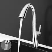 ACA Polished Chrome Pull Out 2 Modes Swivel Spout Kitchen Laundry Sink Mixer Tap DR Brass Faucet
