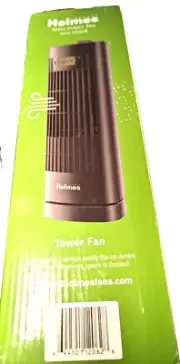 Holmes 12" oscillating tower fan with clock 3 speeds NIB