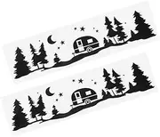 2PCS Moon Forest Scene Car Decals Camper Graphics with Trees Stars Easy Installation Stickers for Rv Truck SUV Motorcycle Versatile Vehicle Decoration
