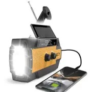 Emergency Solar Hand Crank Portable Charger and Flashlight - Orange