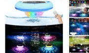 Solar Pool Lights, USB Rechargeable Floating Pool Lights, 6.69 Inch IP68 4 Pack