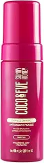 Coco & Eve Express Tanning Antioxidant Mousse - Best 1 Hour Streak-Free Sunless Deep Tan | Fast, Instant, Natural Dark Glow. Moisturizing Tanner with DHA, Hyaluronic Acid, Coconut Extract (150 ml)