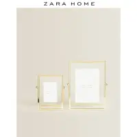 在飛比找Yahoo!奇摩拍賣優惠-現貨熱銷-相框Zara Home 金色玻璃歐式裝飾簡約紀念擺