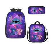 Anime cartoon stitch Stitch three-piece schoolbag primary and secondary school students backpack backpack