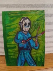 Drawing Roy Burns Jason Voorhees Friday The 13th New Beginning Horror Neca Trees